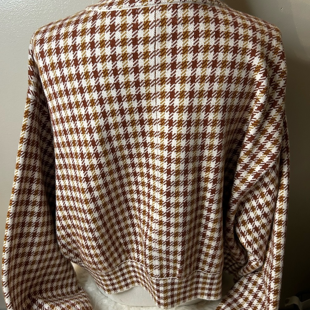 Preloved Marled Checked Sweater Jacket - image 4